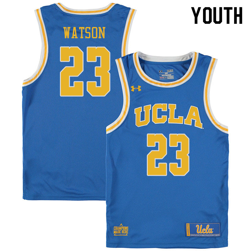 Youth #23 Peyton Watson UCLA Burins College Basketball Jerseys Sale-Blue - Click Image to Close